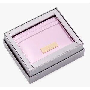 G Kate Spade Kenzie Boxed Small Slim Patent Pink Cardholder KJ016 NWT $99
